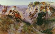 Charles M Russell The Wild Horse Hunters Spain oil painting artist